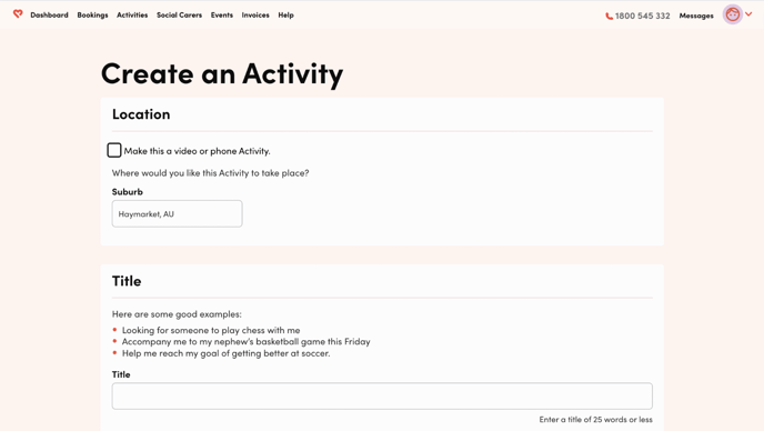 Create an Activity page
