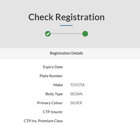 South Australia vehicle registration details